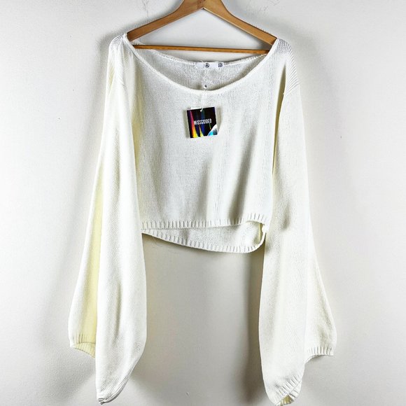 2/$14 NWT Missguided Cropped Bell Sleeved Sweater - Picture 3 of 6